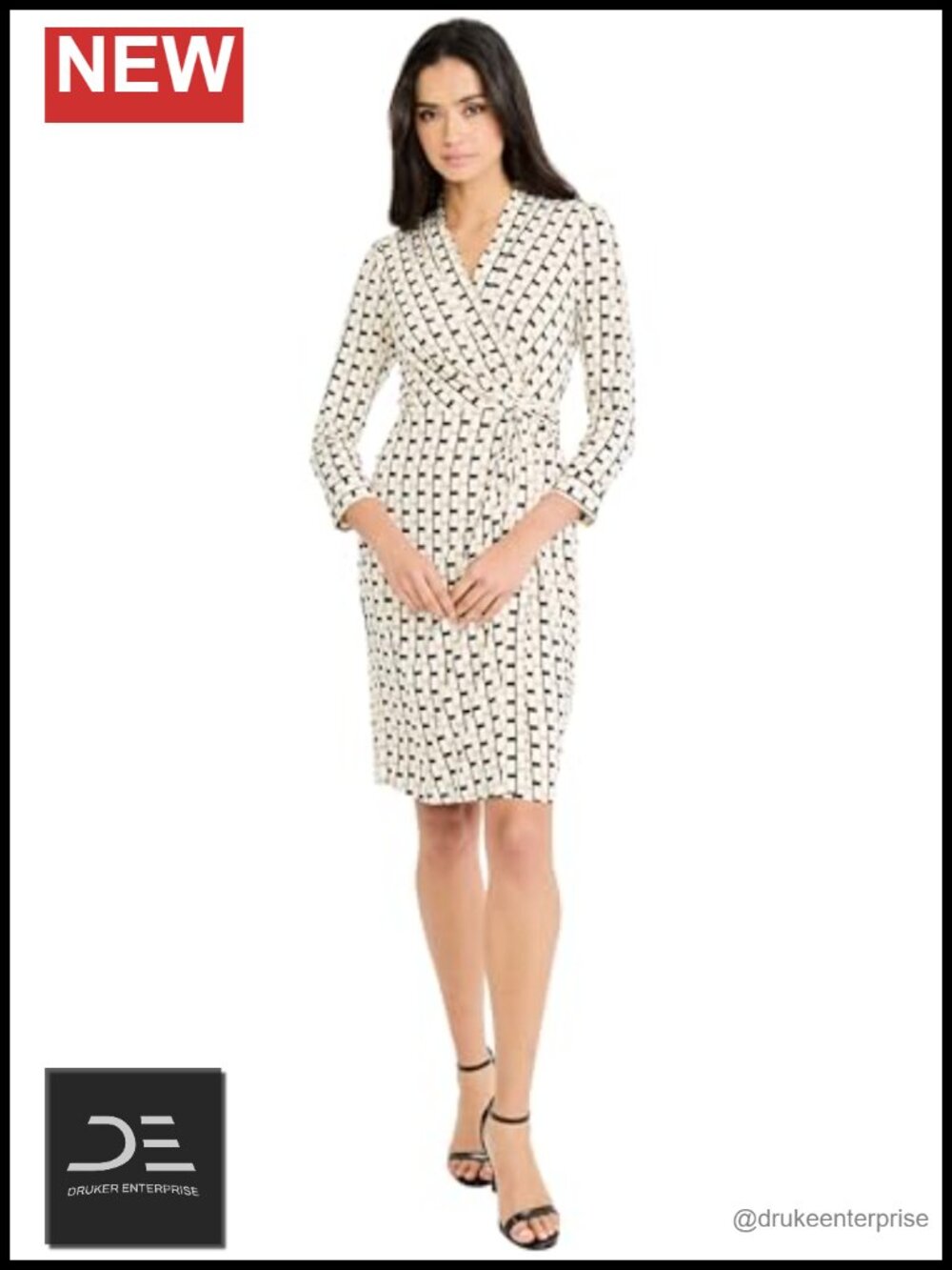 Chic Geometric Wrap Dress